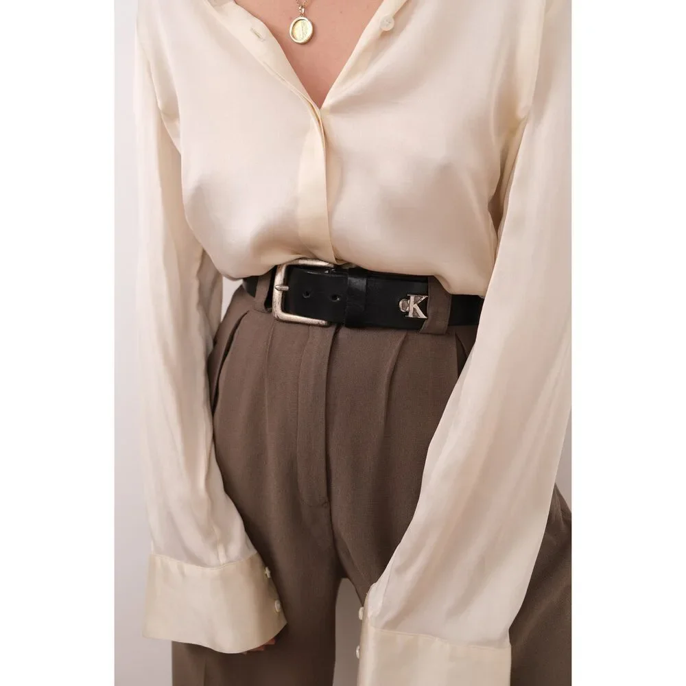 Vintage 90s Obsidian Calvin Klein Leather Belt